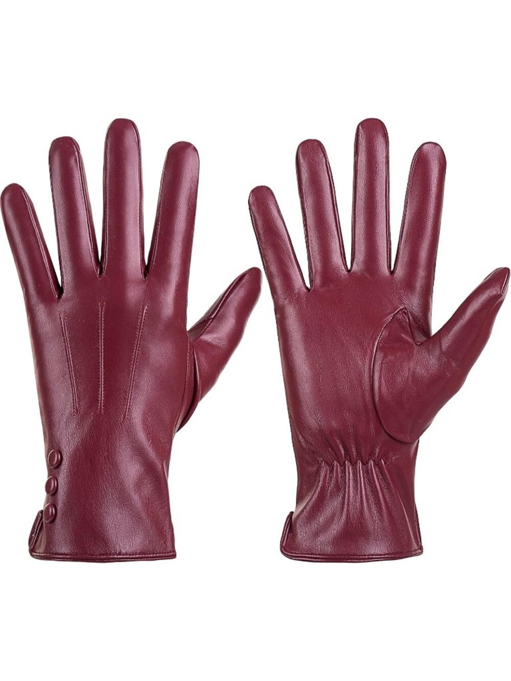 Women Touch Screen Warm Wool Lined Texting Driving Winter Leather Gloves